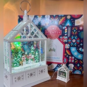 Scentsy SNOWonderful Limited Edition Holiday Warmer Snowglobe EUC Complete Set
